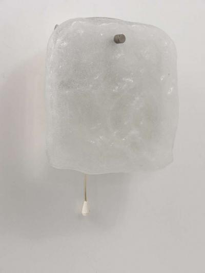  J T Kalmar Kalmar Lighting Midcentury Kalmar Frosted Ice Glass Panel Sconce Wall Light Austria 1960s