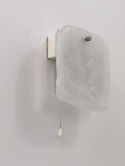  J T Kalmar Kalmar Lighting Midcentury Kalmar Frosted Ice Glass Panel Sconce Wall Light Austria 1960s