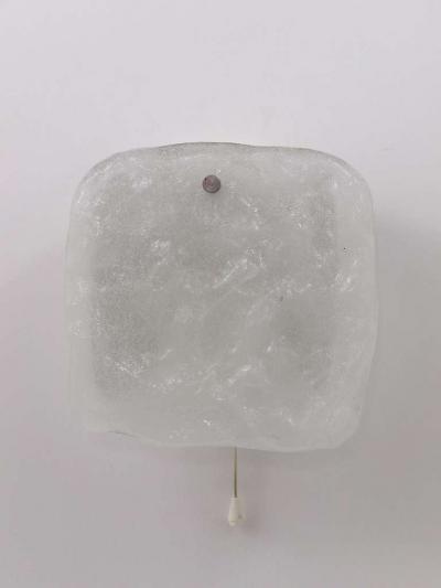  J T Kalmar Kalmar Lighting Midcentury Kalmar Frosted Ice Glass Panel Sconce Wall Light Austria 1960s