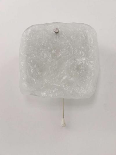  J T Kalmar Kalmar Lighting Midcentury Kalmar Frosted Ice Glass Panel Sconce Wall Light Austria 1960s
