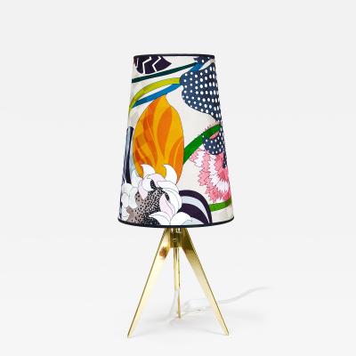  J T Kalmar Kalmar Lighting Missoni x Kalmar Vienna Adjustable Brass Tripod Table Side Lamp Austria 1950s