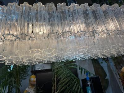  J T Kalmar Kalmar Lighting Monumental Kalmar Textured Murano Glass Tronchi Tube Chandelier Mid Century