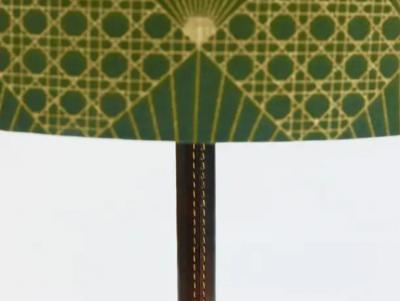 J T Kalmar Kalmar Lighting Pair J T Kalmar Brass Leather Mid Century Table or Side Lamps Austria 1960s