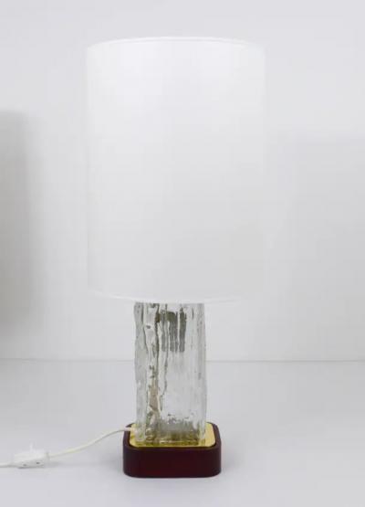 J T Kalmar Kalmar Lighting Pair Large J T Kalmar Ice Glass Table Lamps Frankenberg w Illuminated Base