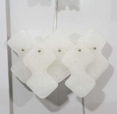  J T Kalmar Kalmar Lighting Pair of 1970s Kalmar Glass Sconces