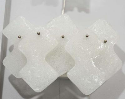  J T Kalmar Kalmar Lighting Pair of 1970s Kalmar Glass Sconces