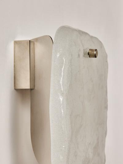  J T Kalmar Kalmar Lighting Pair of Kalmar Stein Ice Glass Sconces Austria 1960s