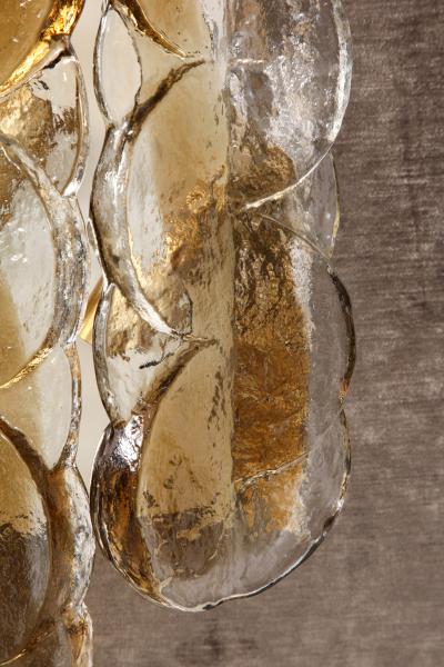  J T Kalmar Kalmar Lighting Pair of Mid Century Citrus Swirl Glass Sconces by Kalmar 