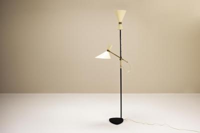  J T Kalmar Kalmar Lighting Pelikan Floor lamp in Brass and Lacquered Steel by J T Kalmar Austria 1950s