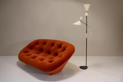  J T Kalmar Kalmar Lighting Pelikan Floor lamp in Brass and Lacquered Steel by J T Kalmar Austria 1950s