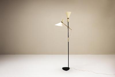  J T Kalmar Kalmar Lighting Pelikan Floor lamp in Brass and Lacquered Steel by J T Kalmar Austria 1950s