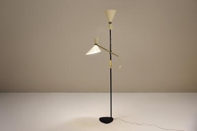 J T Kalmar Kalmar Lighting Pelikan Floor lamp in Brass and Lacquered Steel by J T Kalmar Austria 1950s