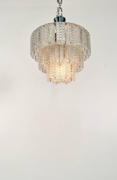  J T Kalmar Kalmar Lighting Small Austrian Mid Century Modern Chandelier Pendant by Kalmar Three Tier