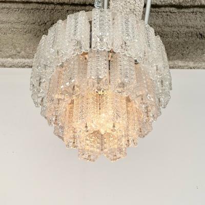  J T Kalmar Kalmar Lighting Small Austrian Mid Century Modern Chandelier Pendant by Kalmar Three Tier