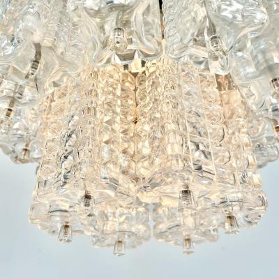  J T Kalmar Kalmar Lighting Small Austrian Mid Century Modern Chandelier Pendant by Kalmar Three Tier