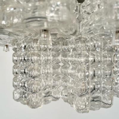  J T Kalmar Kalmar Lighting Small Austrian Mid Century Modern Chandelier Pendant by Kalmar Three Tier