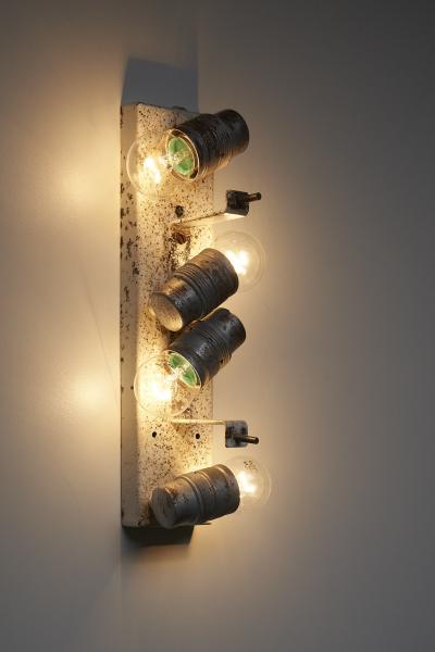  J T Kalmar Kalmar Lighting Textured Ice Glass Wall Sconce 1960s