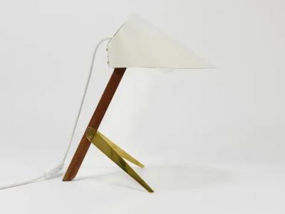 J T Kalmar Kalmar Lighting Two J T Kalmar Vienna Billy TL White Mid Century Table Desk Lamps Austria