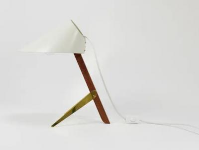 J T Kalmar Kalmar Lighting Two J T Kalmar Vienna Billy TL White Mid Century Table Desk Lamps Austria