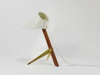 J T Kalmar Kalmar Lighting Two J T Kalmar Vienna Billy TL White Mid Century Table Desk Lamps Austria