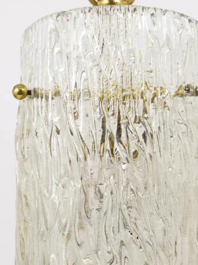  J T Kalmar Kalmar Lighting Two J T Kalmar Vienna Midcentury Glass Tube Brass Pendant Lamps Austria 1950s