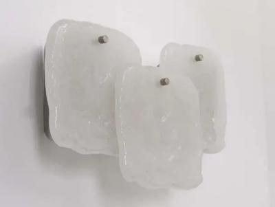  J T Kalmar Kalmar Lighting Up to 4 Kalmar Vienna Frosted Ice Glass Panel Sconces Modernist Wall Lamps 1960s