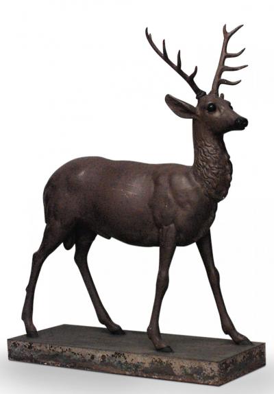  J W Fiske Company Outdoor Country Iron Deer Statuary