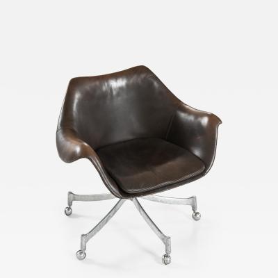  J rgen Lund Ole Larsen Office Chair in Aluminum and Leather by J rgen Lund Ole Larsen 1960s