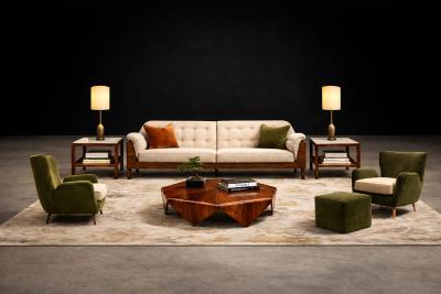  JD M veis e Decora es Four Seat Sofa in Brazilian Rosewood with Sculpted Back JD Moveis 1960s