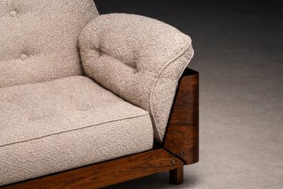  JD M veis e Decora es Four Seat Sofa in Brazilian Rosewood with Sculpted Back JD Moveis 1960s