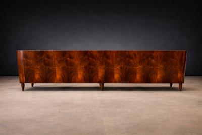  JD M veis e Decora es JD M veis Brazilian Rosewood Four Seat Sofa in Warm Oatmeal Boucl 1960s