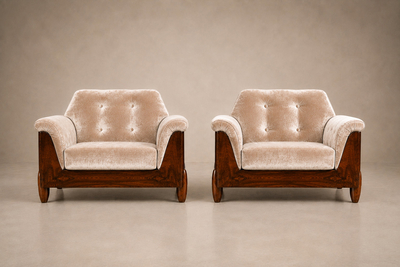  JD M veis e Decora es Pair of Brazilian Modern Armchairs in Rosewood Velvet JD M veis