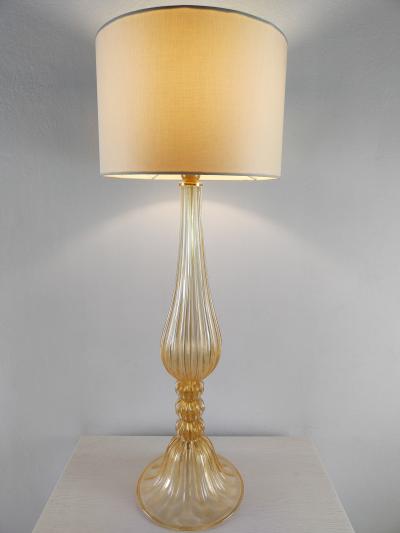  JL Light Style Amber gold triple spacer Murano glass table lamp