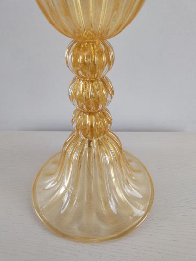  JL Light Style Amber gold triple spacer Murano glass table lamp