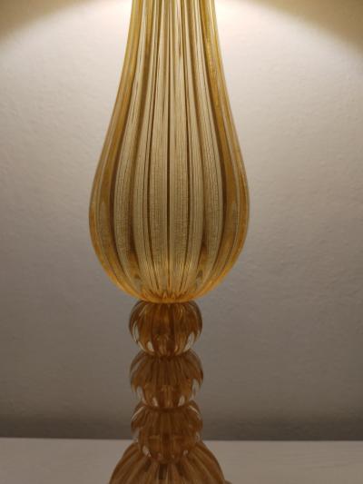  JL Light Style Amber gold triple spacer Murano glass table lamp
