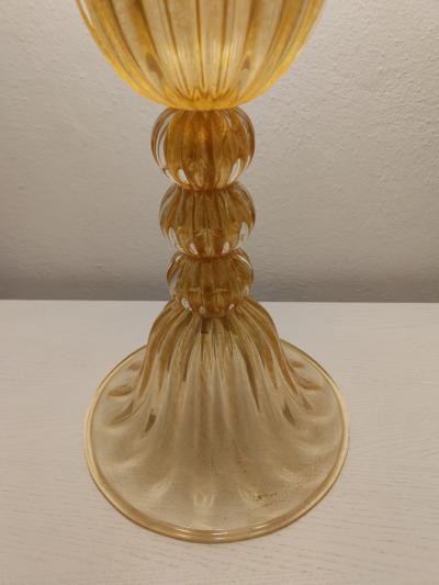  JL Light Style Amber gold triple spacer Murano glass table lamp