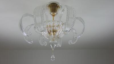  JL Light Style Clear rugiada Murano glass flush mount