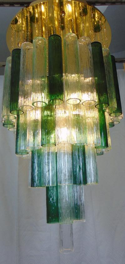  JL Light Style Cylinder clear green Murano glass flush mount