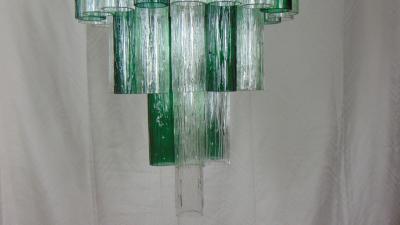  JL Light Style Cylinder clear green Murano glass flush mount