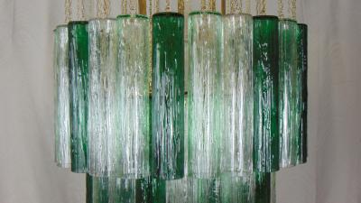  JL Light Style Cylinder clear green Murano glass flush mount
