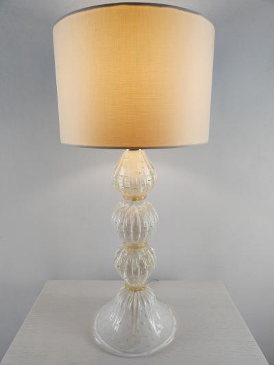  JL Light Style Diamond 1 White and Gold Murano glass Table Lamp
