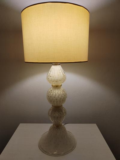  JL Light Style Diamond 1 White and Gold Murano glass Table Lamp