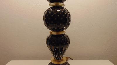  JL Light Style Diamond 3 Black and gold Murano glass table lamp
