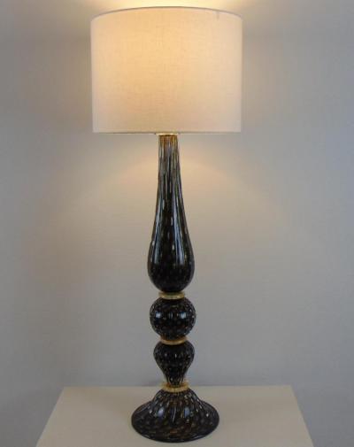  JL Light Style Diamond 3 Black and gold Murano glass table lamp