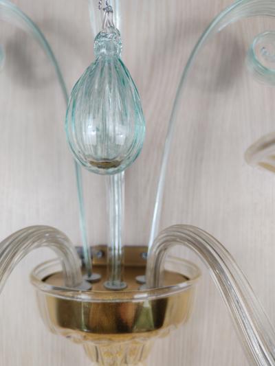  JL Light Style Drops green and gold classic Murano glass wall sconce