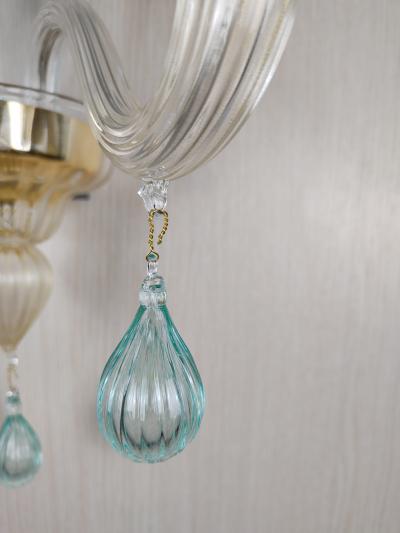  JL Light Style Drops green and gold classic Murano glass wall sconce