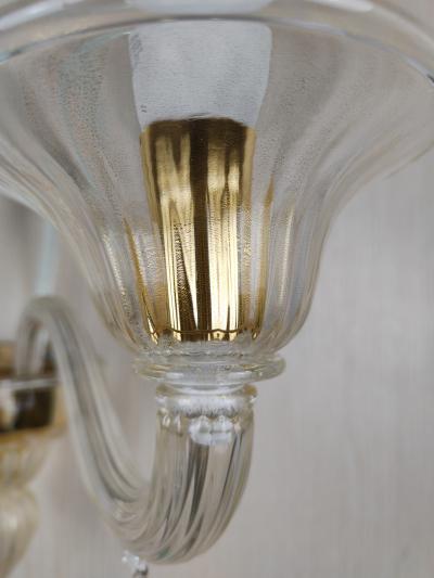  JL Light Style Drops green and gold classic Murano glass wall sconce