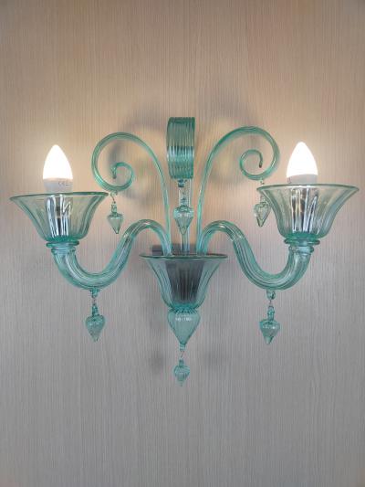  JL Light Style Drops green classic Murano glass wall sconce