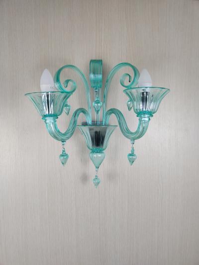  JL Light Style Drops green classic Murano glass wall sconce