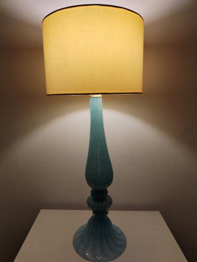  JL Light Style Ellipse Turquoise gold Murano glass table lamp